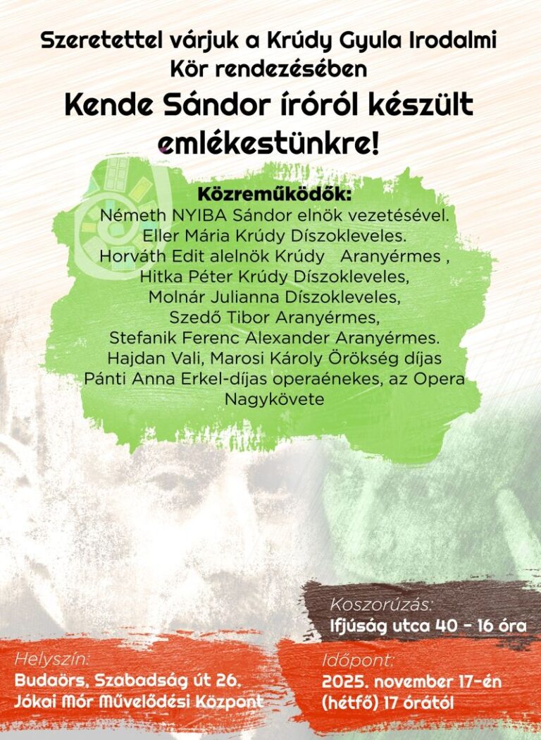Kende Sándor író - emlékest