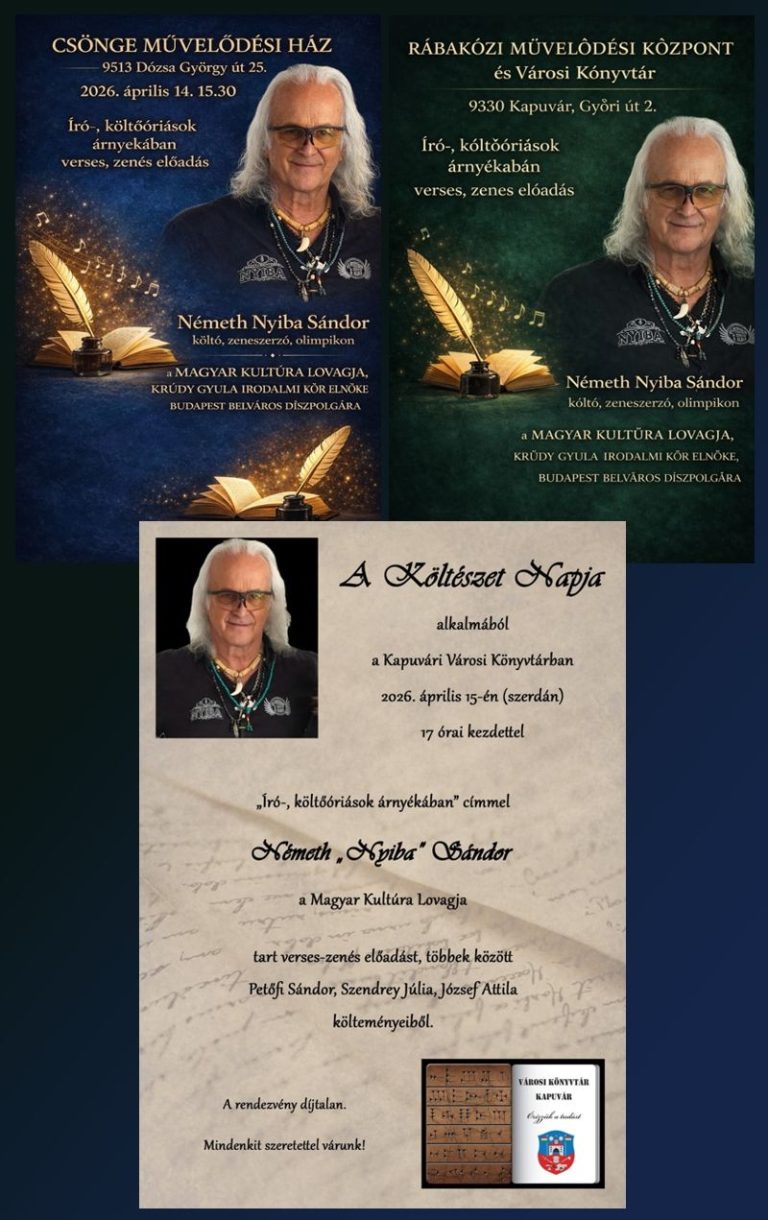 Író-, költőóriások árnyékában áprilisban